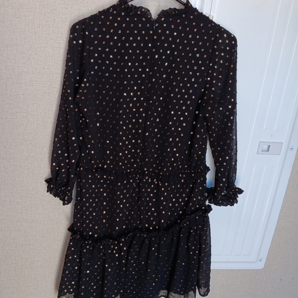 Hunter Bell New York Women’s Amanda 3/4 Sleeve Black Gold Dress Size 4 semi new - Picture 6 of 6
